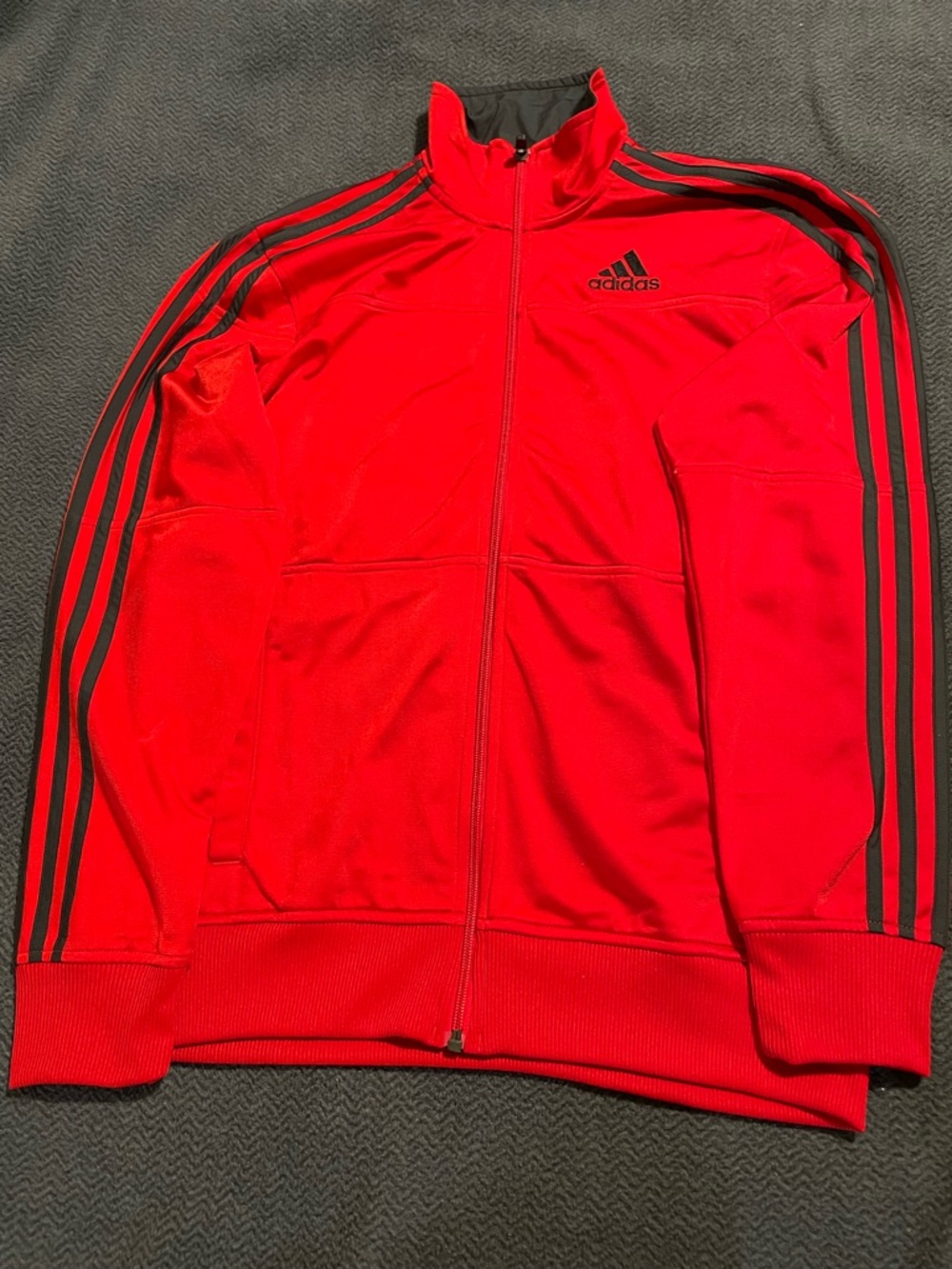 ADIDAS | Red Track Jacket with Black Stripes